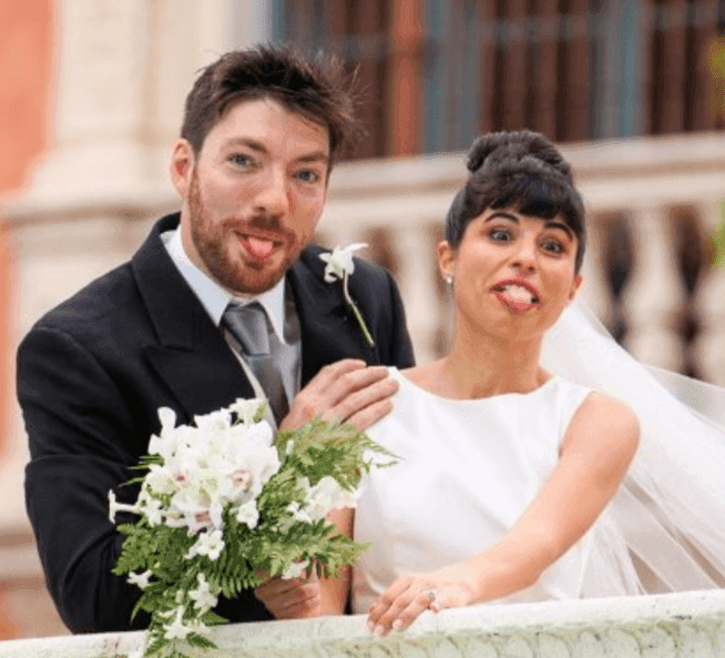 Romina and Jason on their wedding day